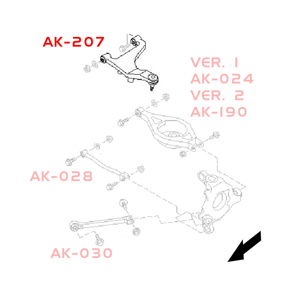 Adj Rear Upper Camber Arms Spherical Bearing For G35/37 07 13 4D GSP AK 207 G2 E