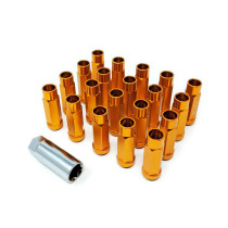 Godspeed New Type-X 60mm Open End Aluminum Lug Nuts 20 pcs. Set M12 X 1.25 Gold