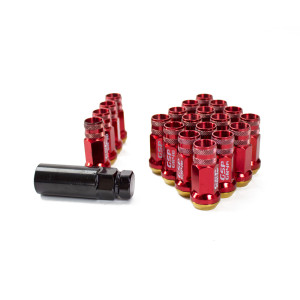 GR48 Steel Lug Nuts M12X1.50 With Spin Washer - Red