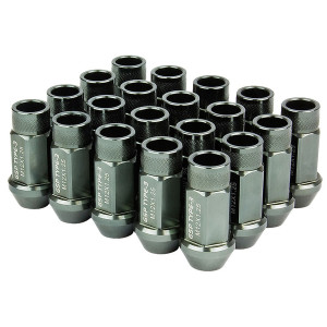 Godspeed Type 3 50mm Lug Nuts 20 pcs. Set M12x1.25 (Gun Metal)