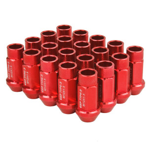 Godspeed Type 3 50mm Lug Nuts 20 pcs. Set M12x1.5 (Red)
